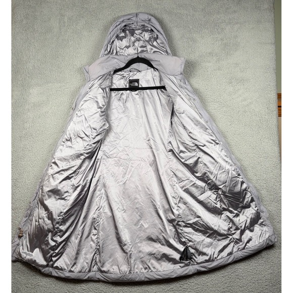 The North Face Miss Metro Down Parka Jacket Grey 550 Fill Hooded Womens Small - Picture 7 of 8